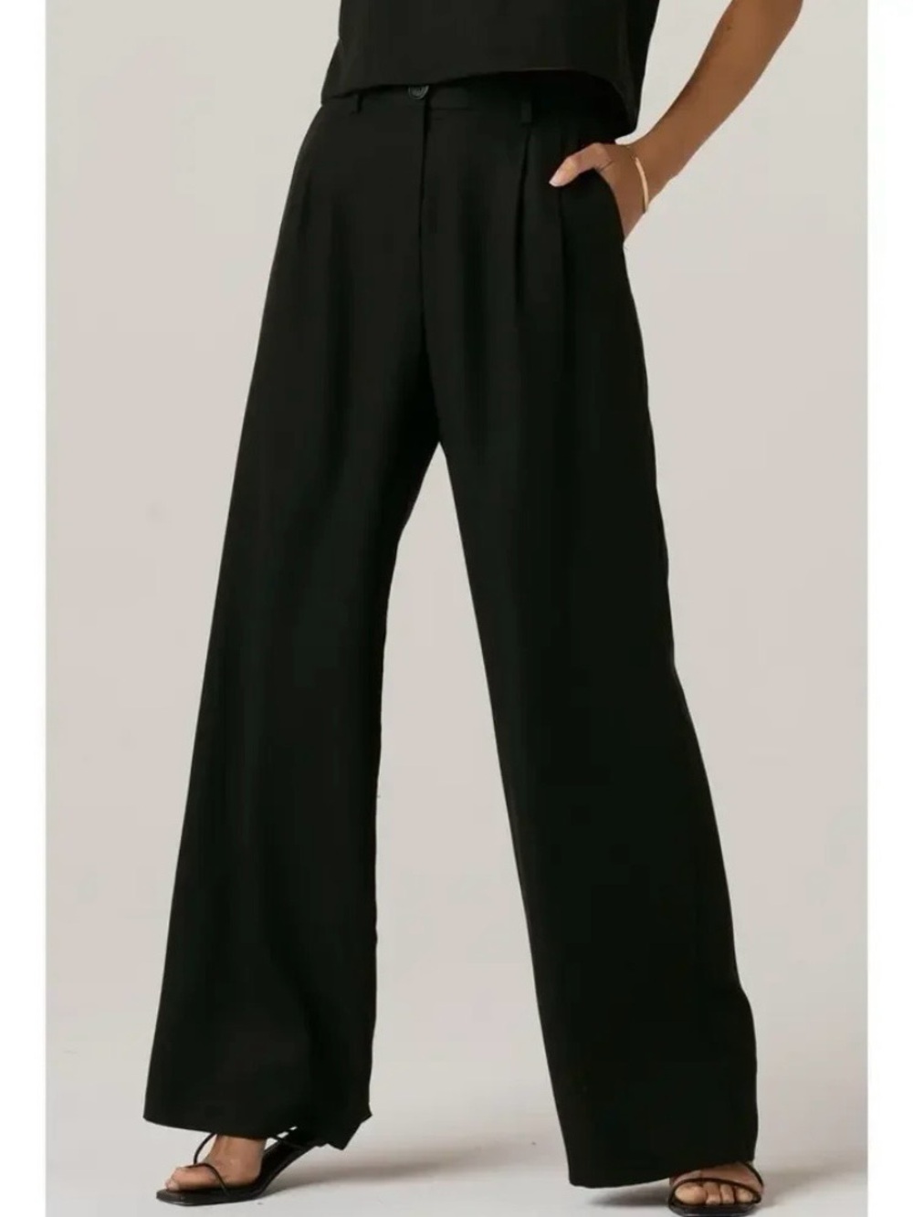 Vetta Capsule Tencel Wide Leg High Rise Trousers Pants